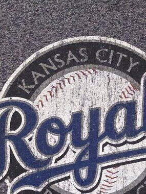 Kansas City Royals Baseball Club Raglan Shirt Heather Gray 3/4 Sleeve Youth XL